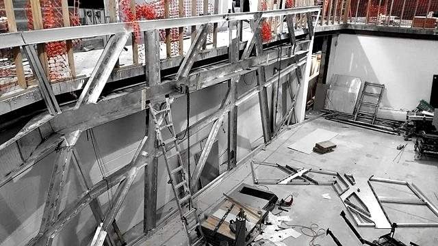 Acoustic skin framing at National Sawdust