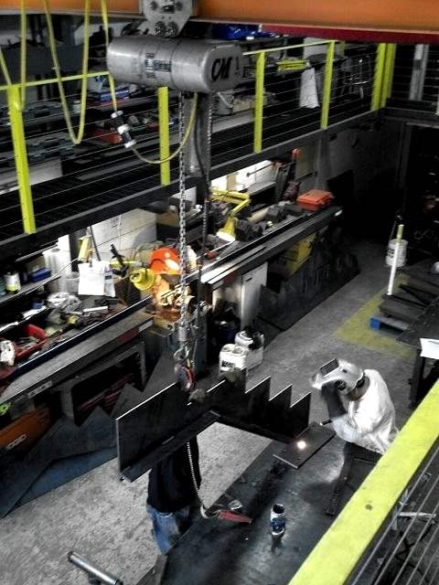Welding a stair on the floor