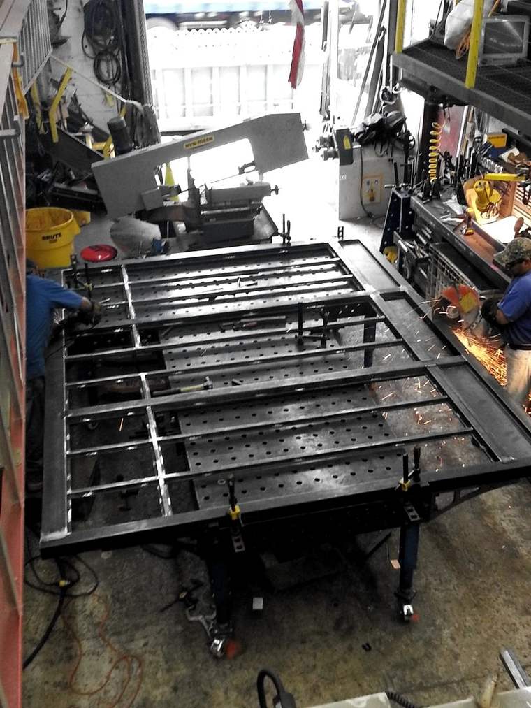 Grid frames on the fixture table