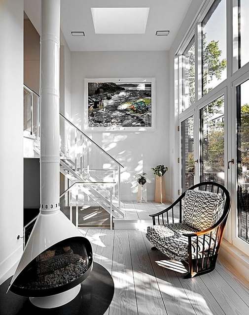 Spiral stair in a loft