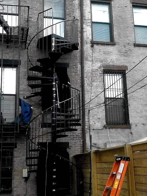 Exterior spiral stair
